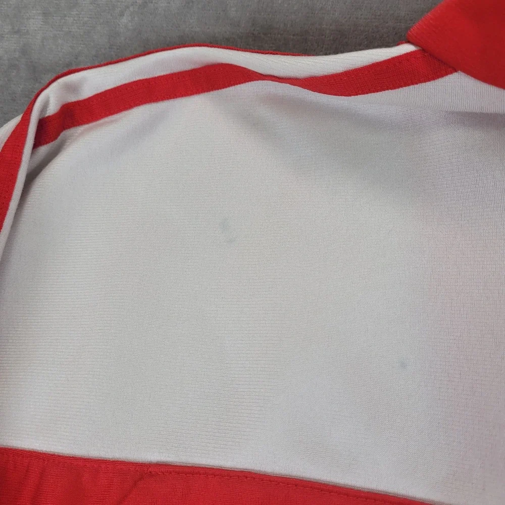 Vintage 80's Adidas Trefoil‎ Track Jacket Red White Colorblock Mens Zip Up Small